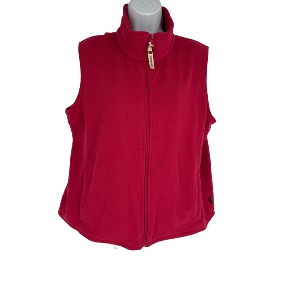 Woolrich Womens Fleece Raspberry Vest Outdoor Hiking Pockets Size XL - Picture 1 of 9